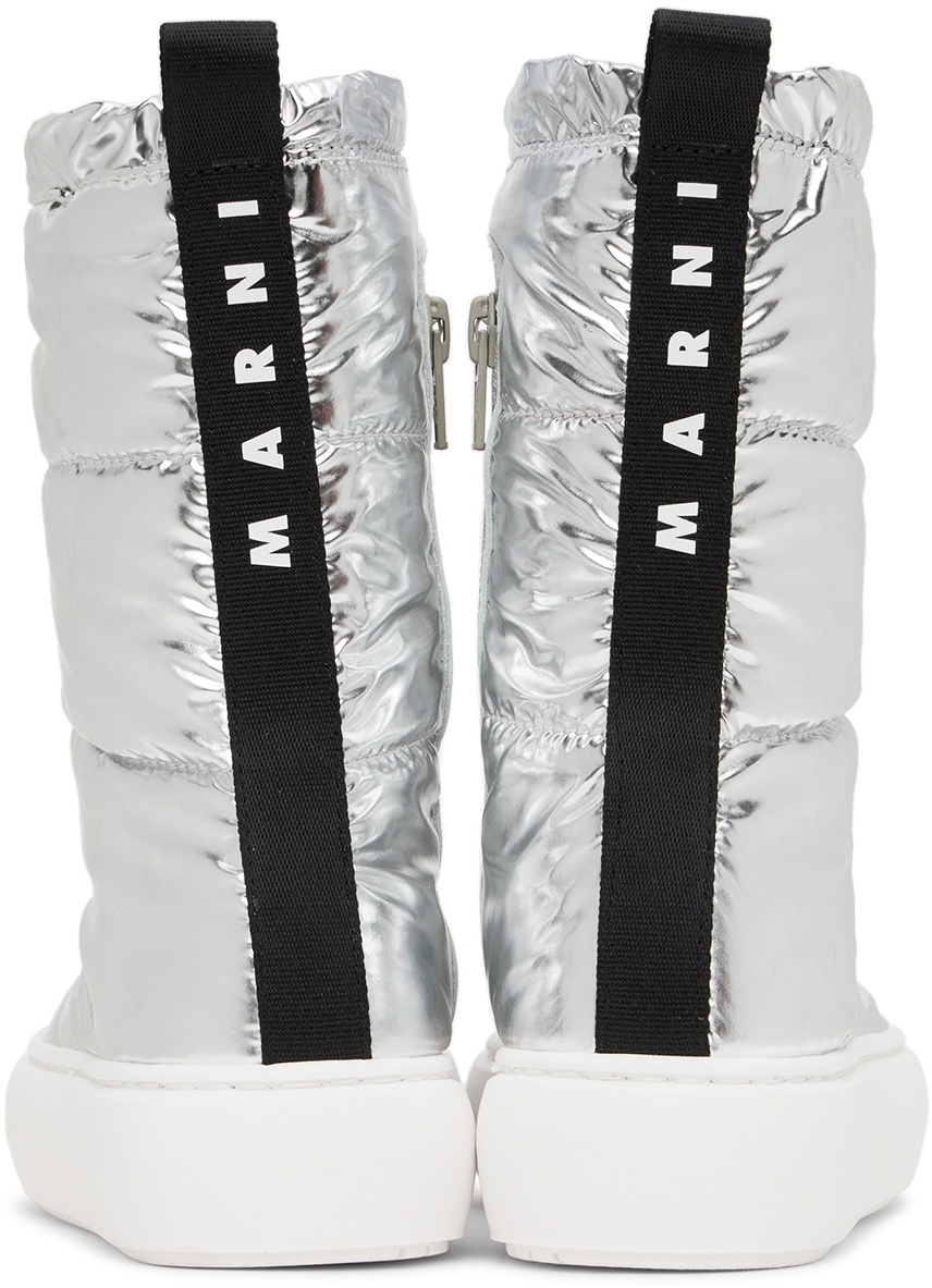 Marni Kids Silver Padded Boots