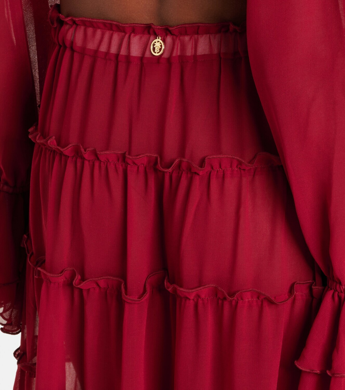 Bananhot Elma tiered semi-sheer maxi skirt