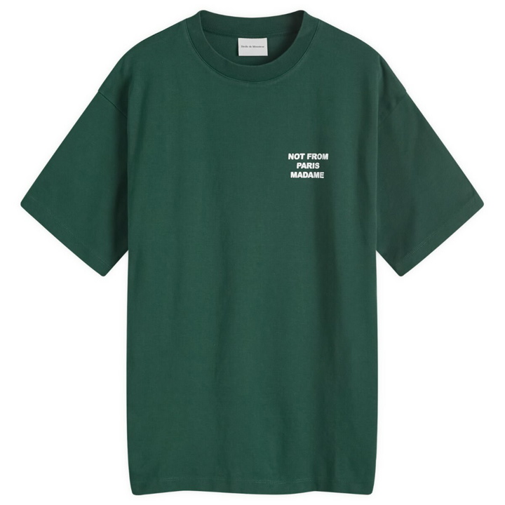 Photo: Drôle de Monsieur Men's Not From Paris Madame T-Shirt in Dark Green