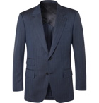 Kingsman - Navy Unstructured Herringbone Wool, Silk and Linen-Blend Suit Jacket - Navy