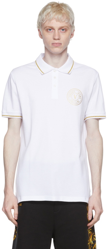 Photo: Versace Jeans Couture White Cotton Polo