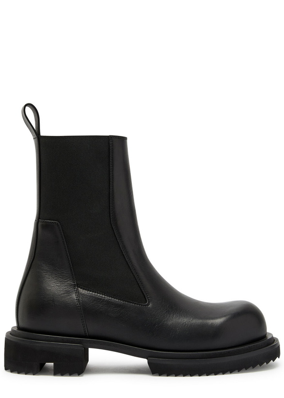 Photo: Rick Owens Beatle Gabe Leather Ankle Boots Black