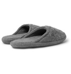 Soho Home - Harrison Cable-Knit Wool-Blend Slippers - Gray