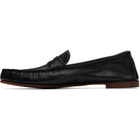 Versace Black Guanto Leather Loafers