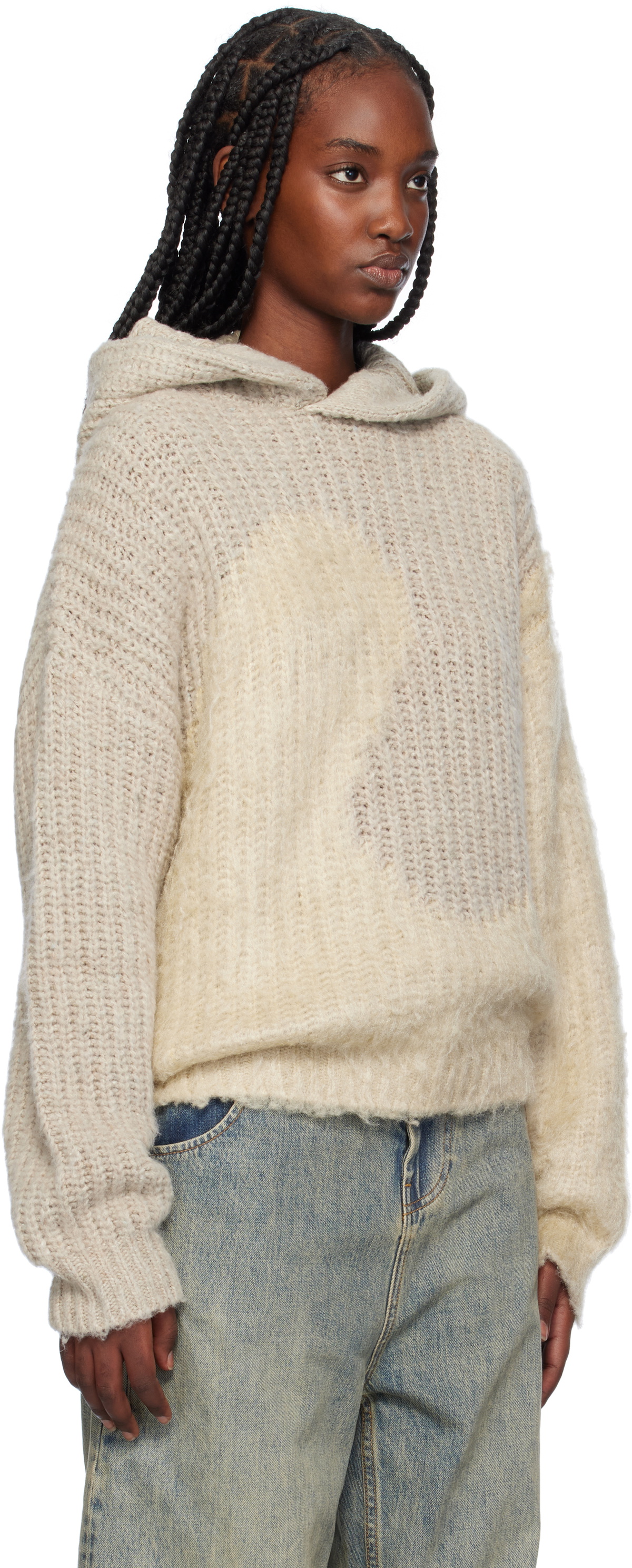 ERL Gray Swirl Knit Hoodie