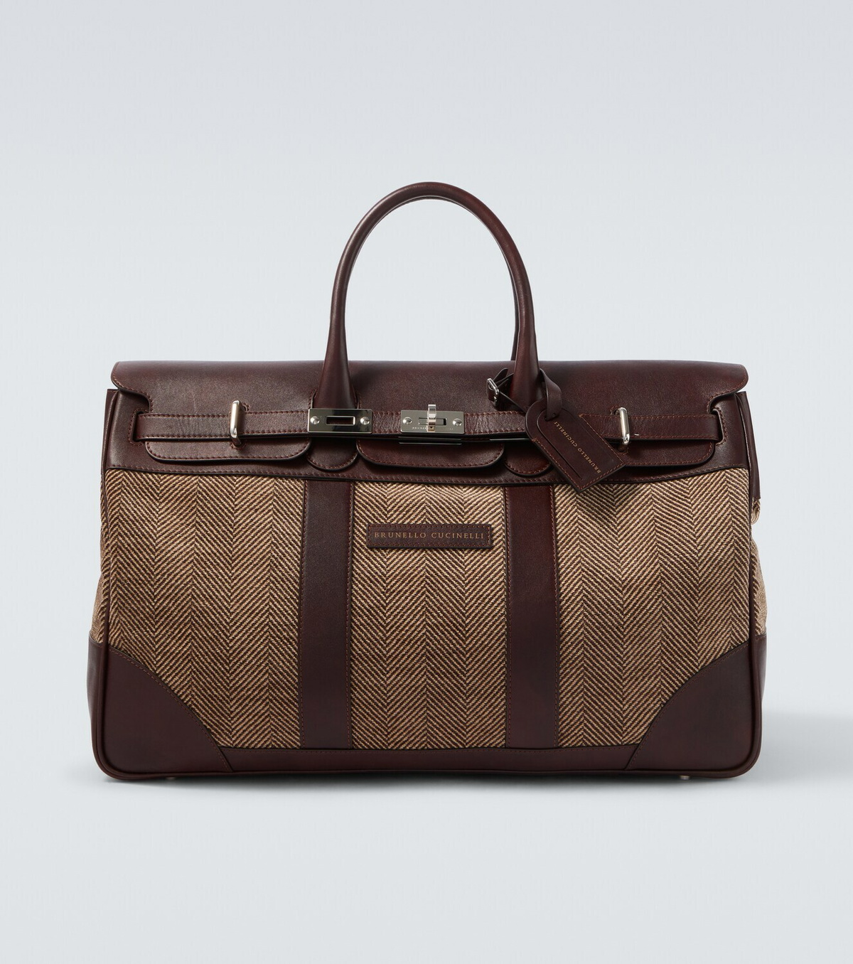 Brunello Cucinelli Leather-trimmed canvas duffel bag