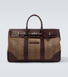 Brunello Cucinelli Leather-trimmed canvas duffel bag