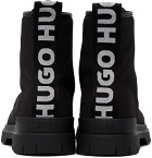 Hugo Black Logo Tape Lace-Up Boots