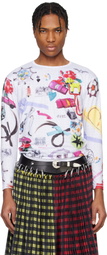 Chopova Lowena White 'What's In My Bag' Fitted Jersey T-shirt