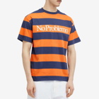 NoProblemo Men's Logo Stripe T-Shirt in Navy/Orange