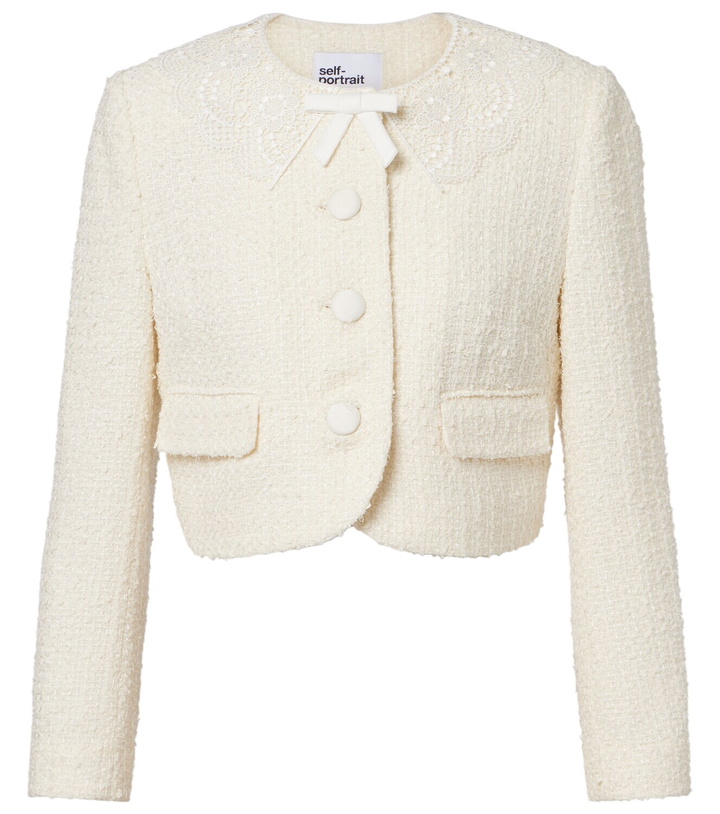 Photo: Self-Portrait Lace-trimmed bouclé jacket