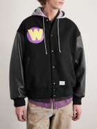 WTAPS - Logo-Appliquéd Panelled Melton Wool-Blend Jacket - Black