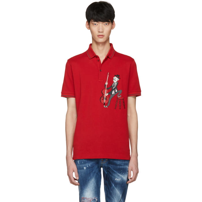 Photo: Dolce and Gabbana Red Cello Player Polo