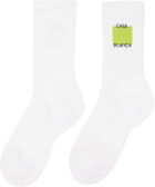 Casablanca White Acid Lime Logo Square Socks
