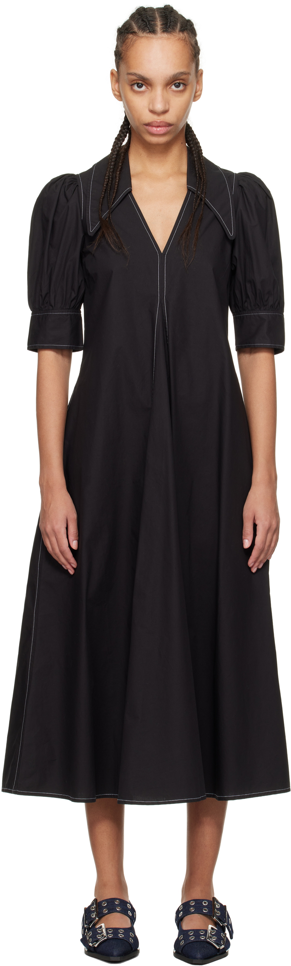 knee length dresses for ladies GANNI Women's Velvet Sequins Long Dress main image 0