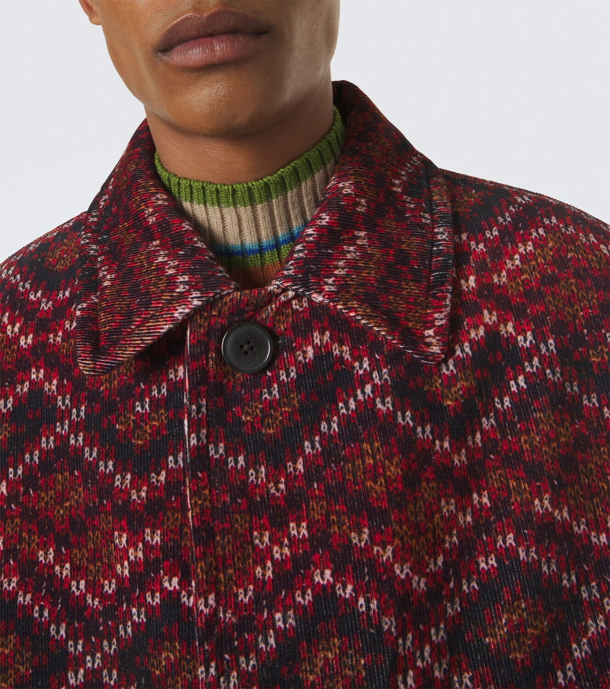 Dries Van Noten Printed cotton corduroy coat