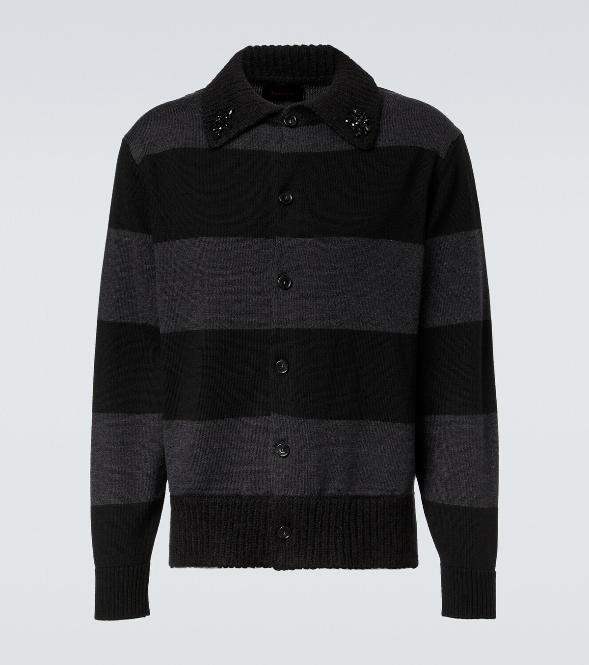 Simone Rocha Embellished striped wool cardigan