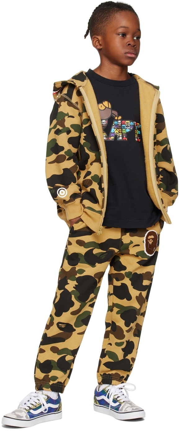 BAPE Kids Yellow Ape Head Patch Lounge Pants A Bathing Ape