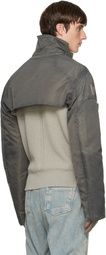 Rick Owens Gray Tower Cropped Mac Bomber Jacket