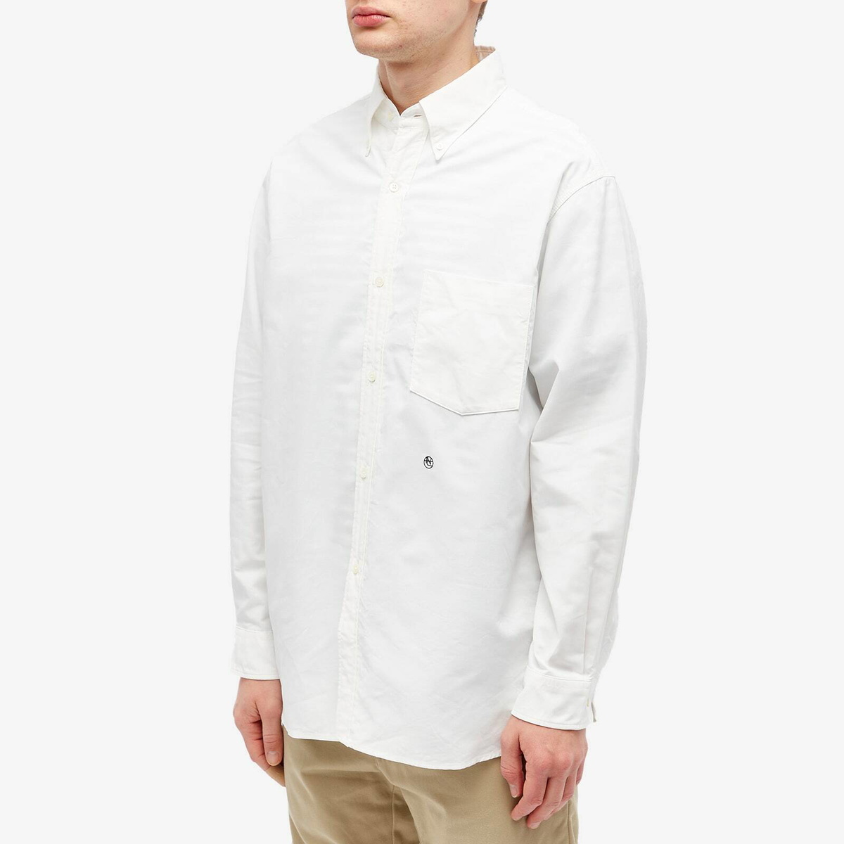 Nanamica Men's Button Down Wind Shirt in White Nanamica