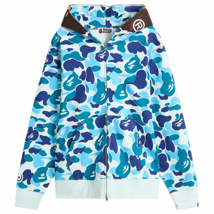 Photo: A Bathing Ape Men's ABC Camo 2nd Ape Zip Hoodie in Blue