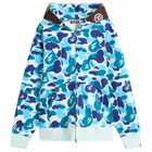 A Bathing Ape Men's ABC Camo 2nd Ape Zip Hoodie in Blue