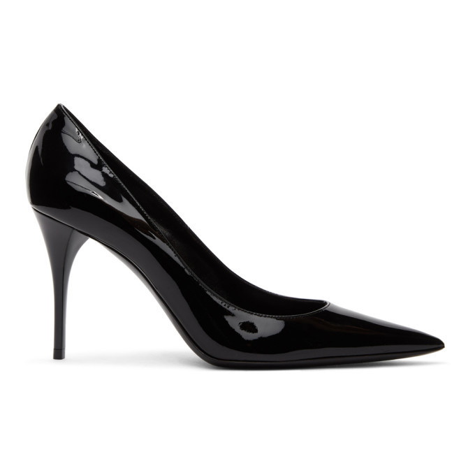 Saint Laurent Black Patent Lexi 90 Heels Saint Laurent