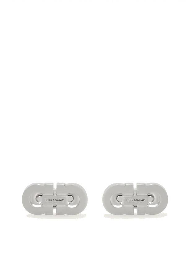 Photo: Ferragamo Mens Double Gancini cufflinks in Silver