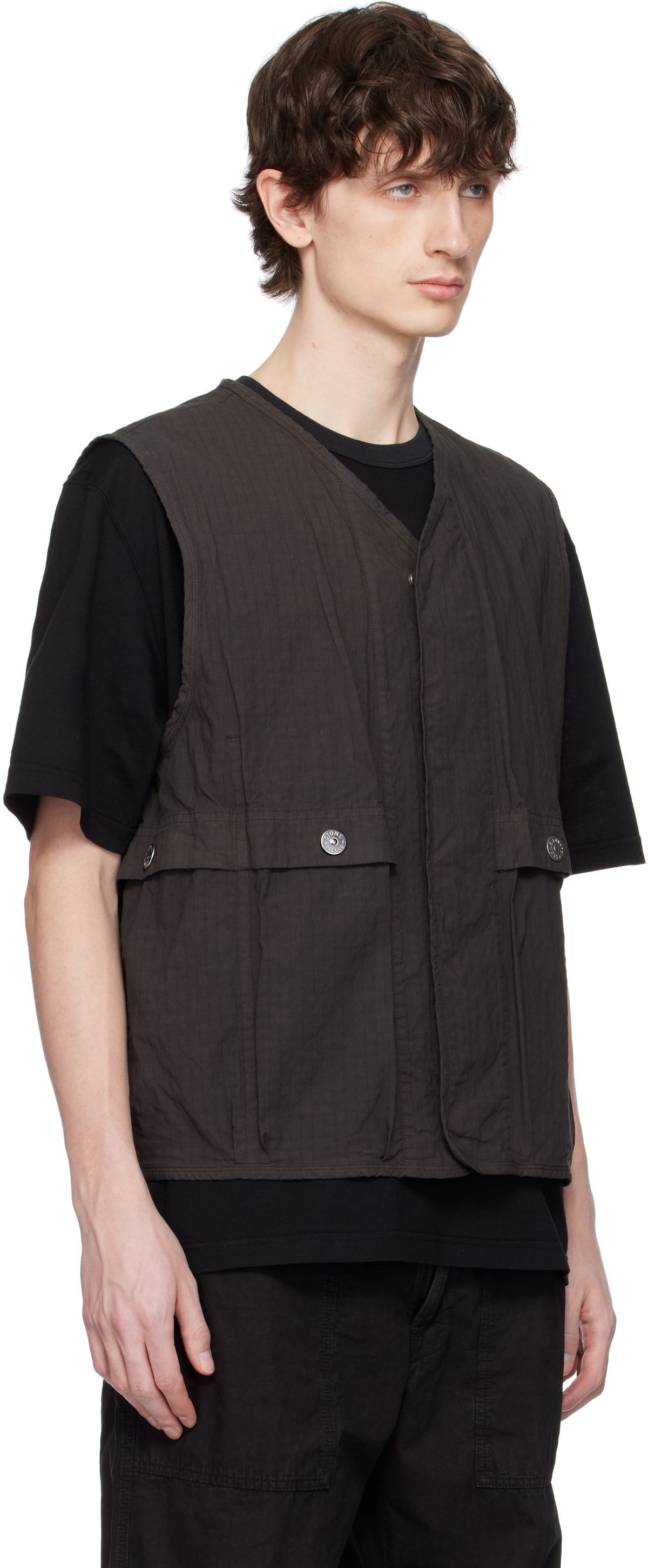 Stone Island Gray Mil-Spec Stretch Ripstop-TC Vest Stone Island