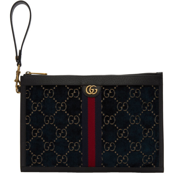 Photo: Gucci Blue Velvet GG Pouch