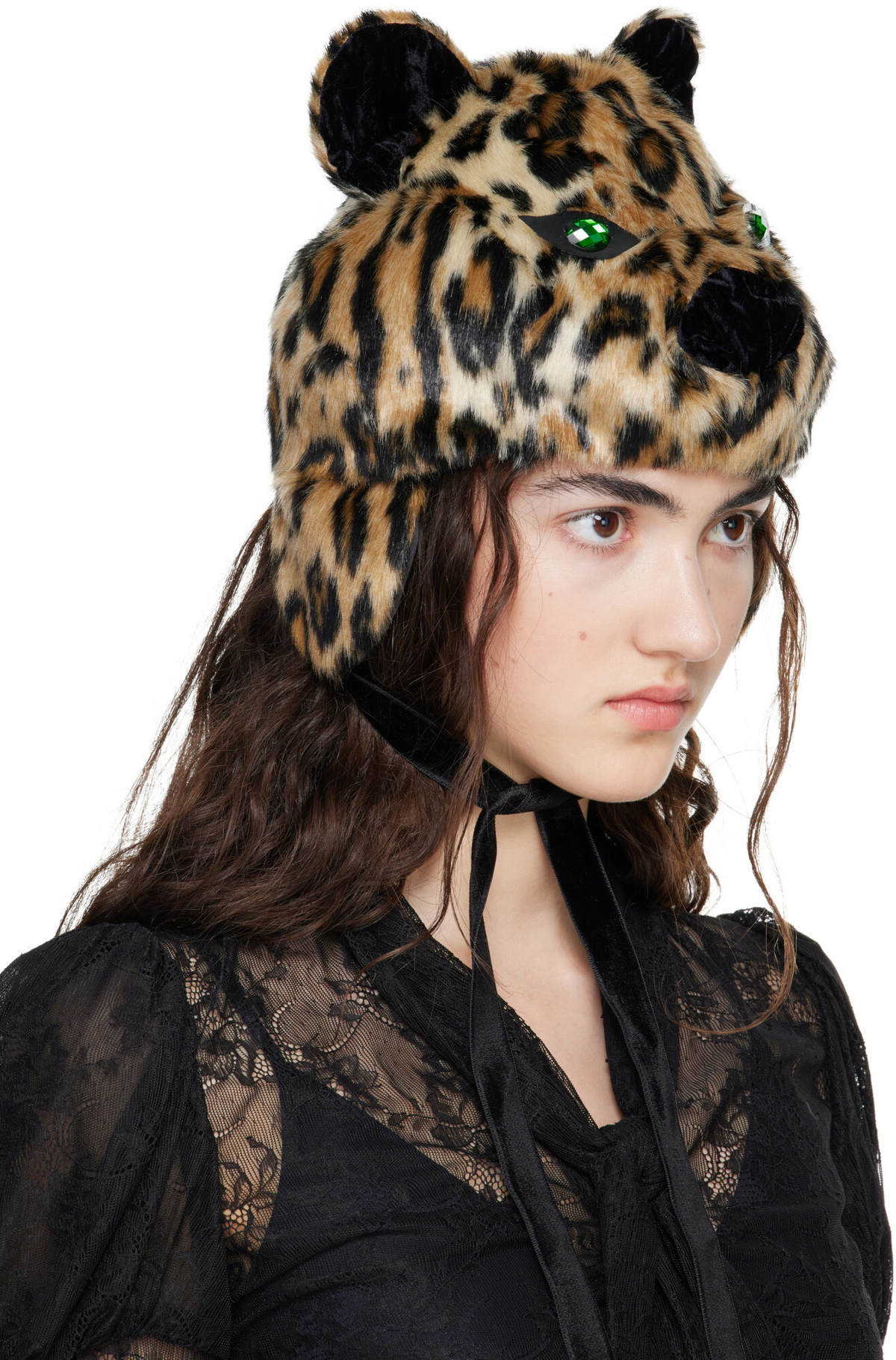Anna Sui Brown Leopard Hat