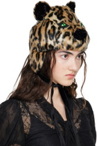 Anna Sui Brown Leopard Hat