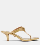 Versace Alia 55 metallic thong sandals