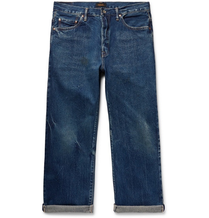 Photo: Chimala - Cropped Washed Selvedge Denim Jeans - Blue
