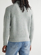 Inis Meáin - Boatbuilder Ribbed Donegal Merino Wool and Cashmere-Blend Rollneck Sweater - Blue