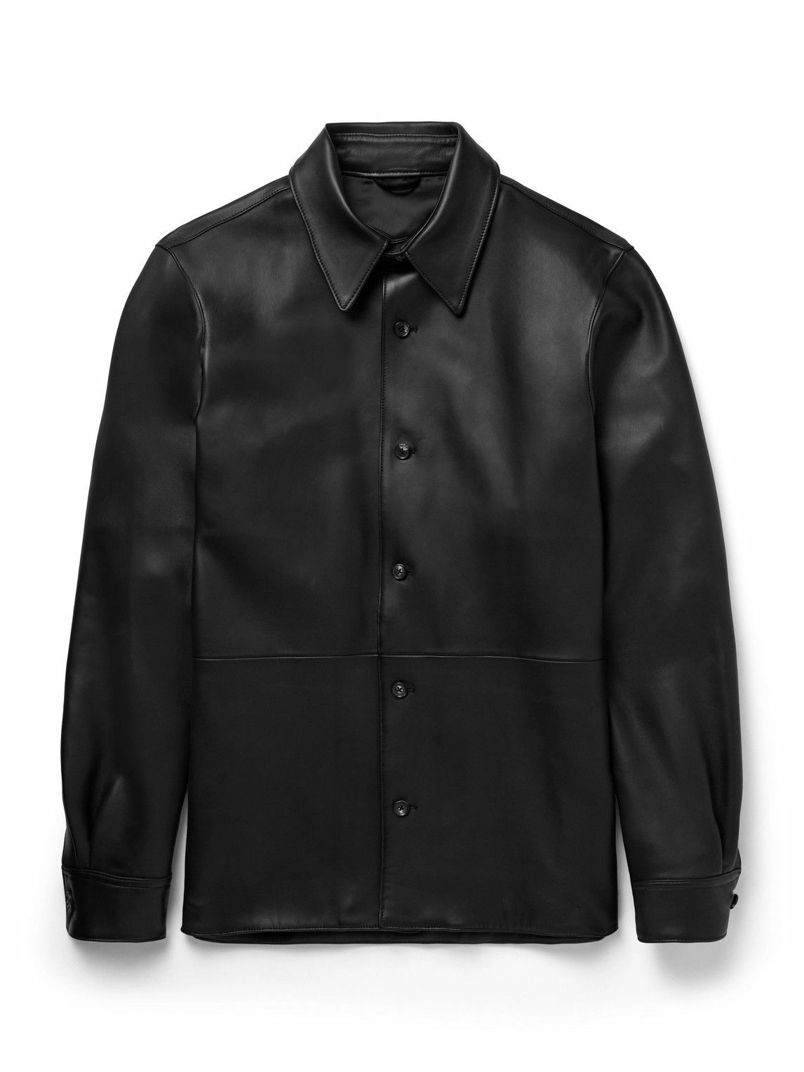 Saman Amel - Leather Shirt Jacket - Black