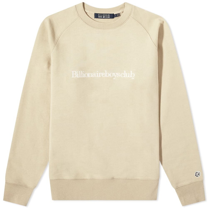 Photo: Billionaire Boys Club Men's Embroidered Serif Crew Sweat in Tan