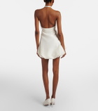 Balenciaga Halterneck peplum wool and silk minidress