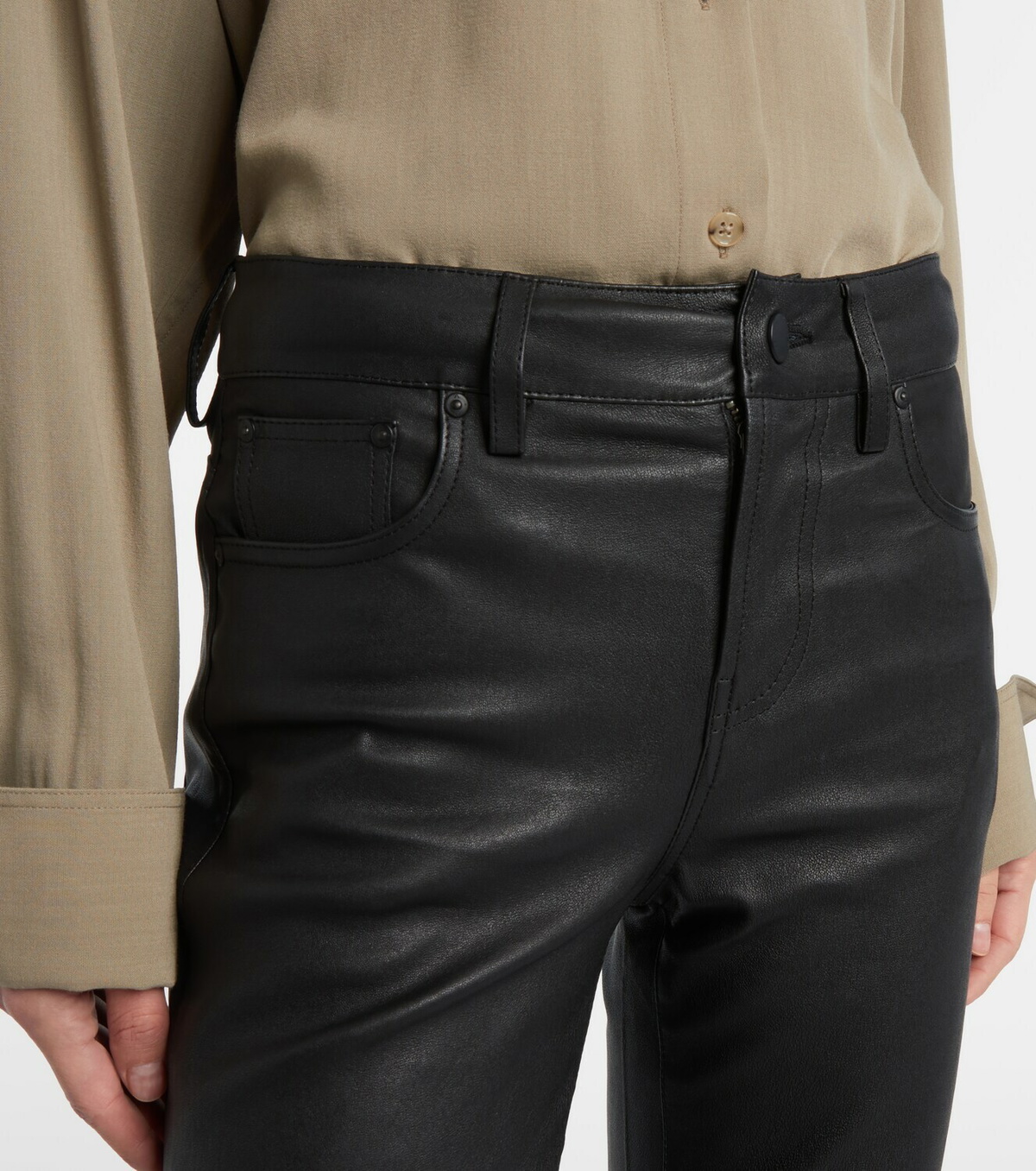 AG Jeans Sophie leather bootcut pants