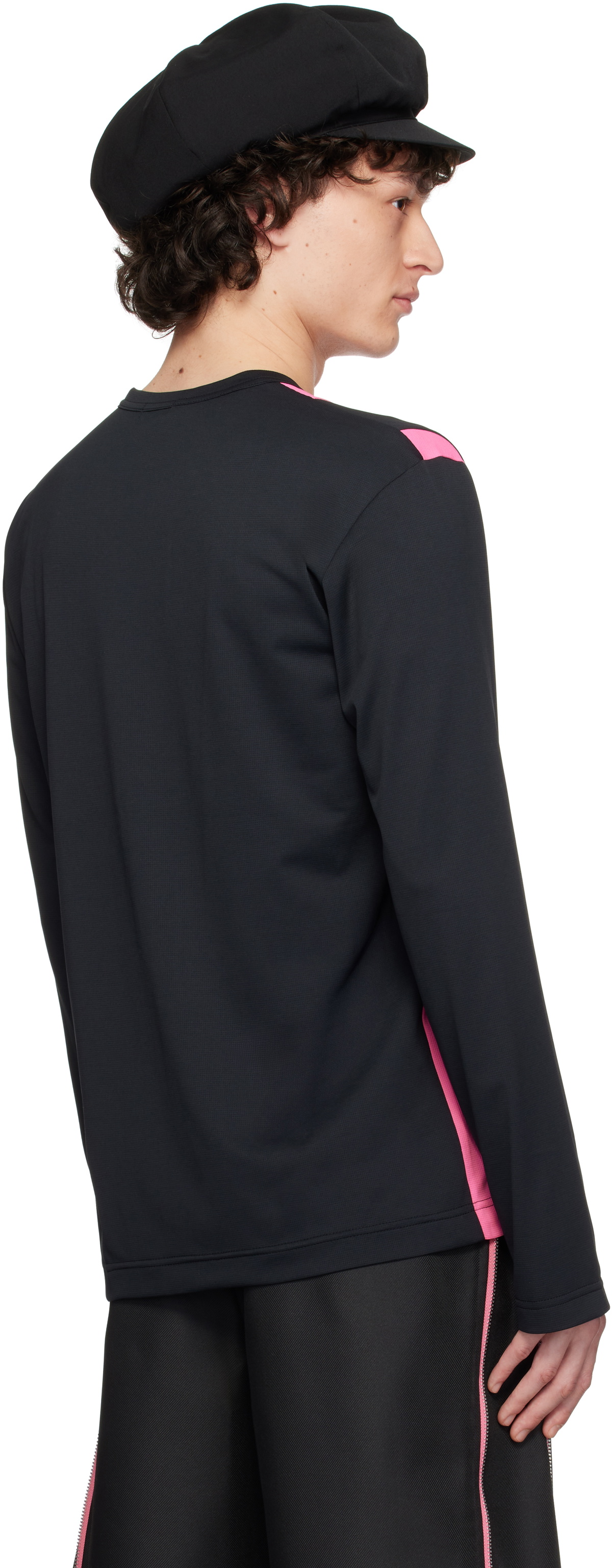 Comme des Garçons Homme Plus Black & Pink Single Jacquard T-shirt
