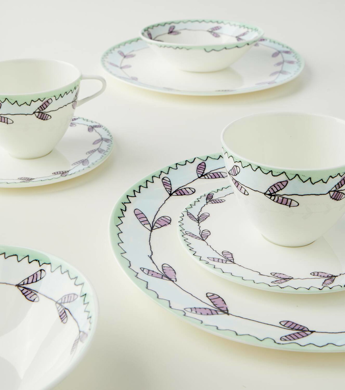 Serax Blossom Milk porcelain breakfast set