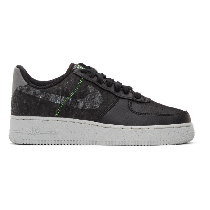 Photo: Nike Black and Green Air Force 1 07 Sneakers