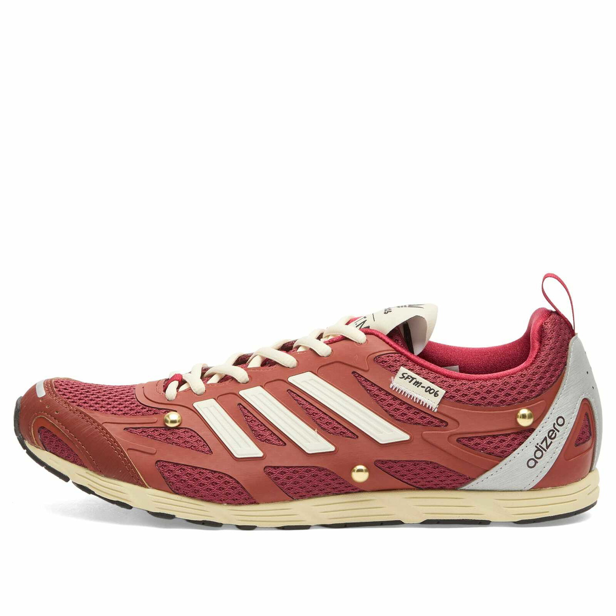 Adidas x SFTM Adizero Sneaker in Legacy Red/Cream White/Wild Sepia