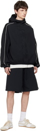 Fear of God ESSENTIALS Black Active Trace Modern Fleece Hoodie
