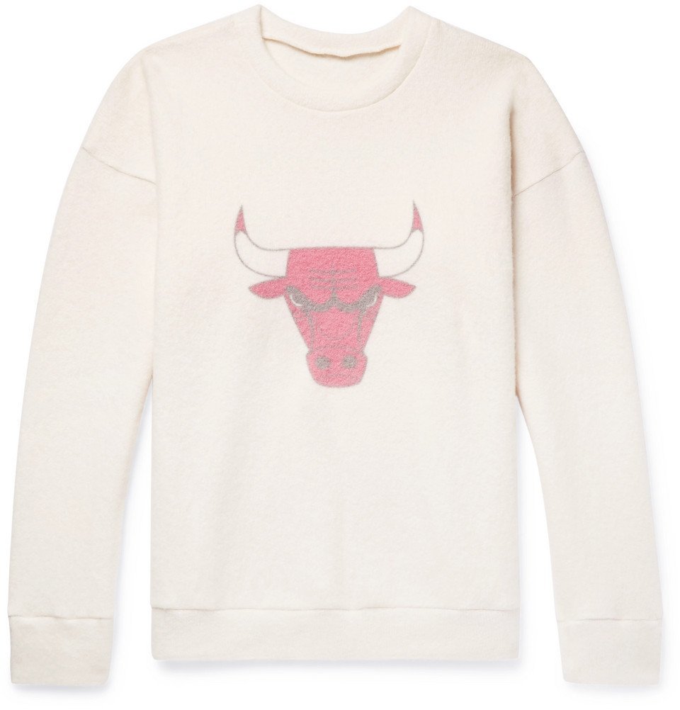 The Elder Statesman - NBA Chicago Bulls Printed Brushed Cashmere