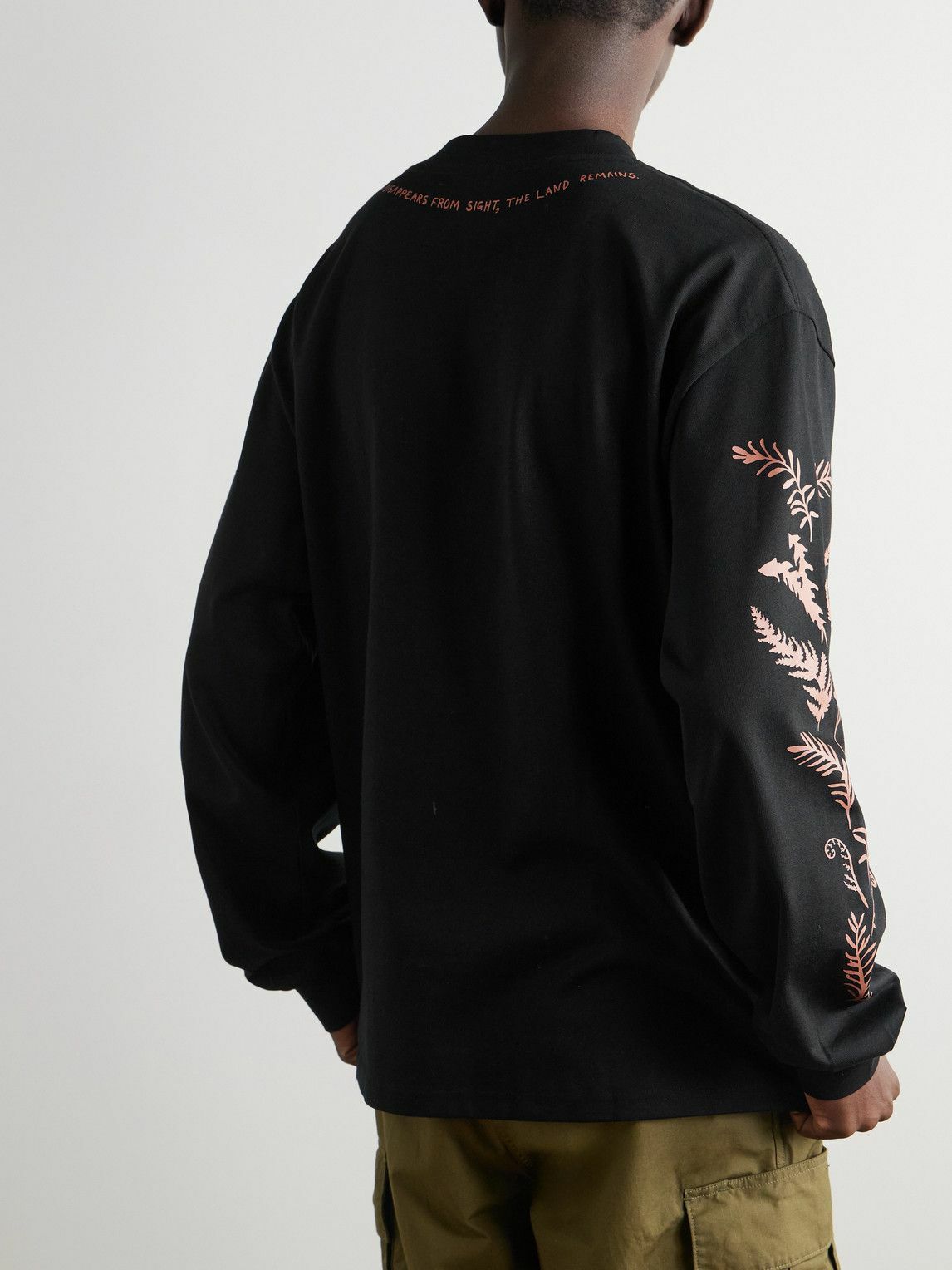 MANAAKI - Proverb Oversized Printed Cotton-Jersey T-Shirt - Black