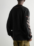 MANAAKI - Proverb Oversized Printed Cotton-Jersey T-Shirt - Black