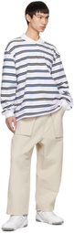 Uniform Bridge White Striped Polo