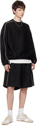 Fear of God ESSENTIALS Black Signature Relaxed Faux-Suede Shorts