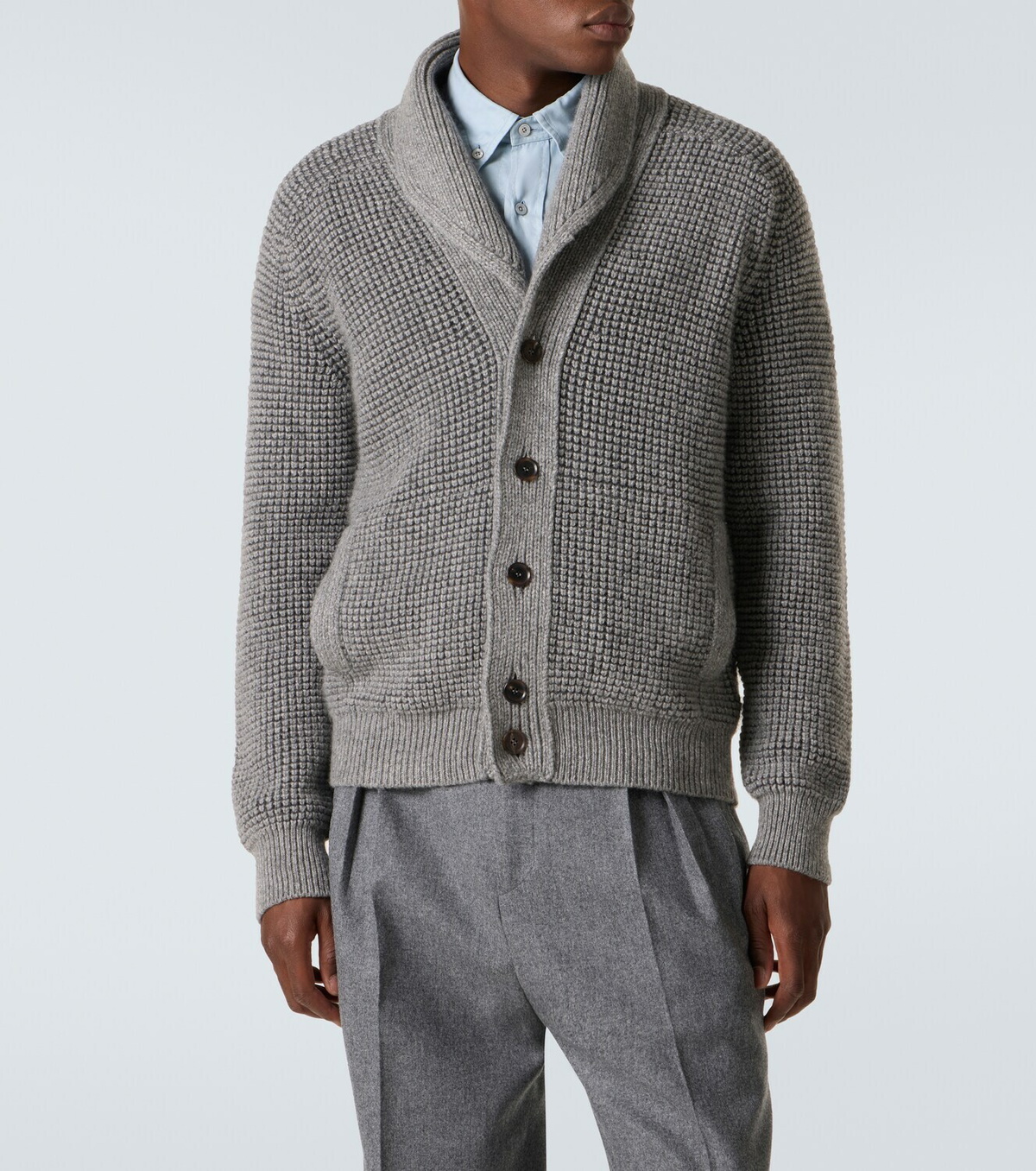 Zegna Waffle-knit cashmere and mohair cardigan